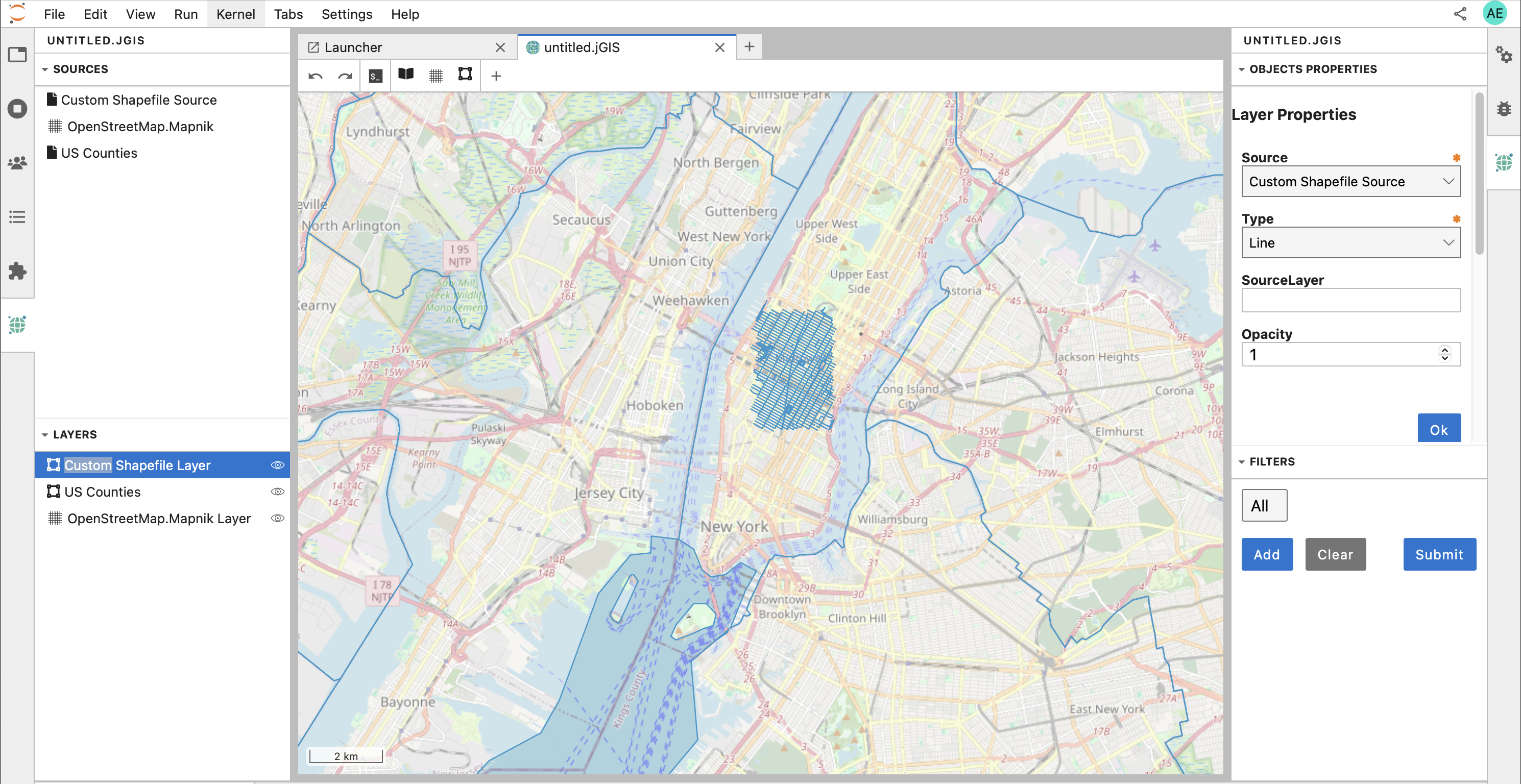 View several shapefile Layer on the same map
